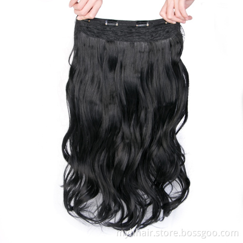 High Temperature Body Wave Hair with 4 Clips Corn Wavy Long easy wear Synthetic Hairpiece Clip In Hair Extensions
